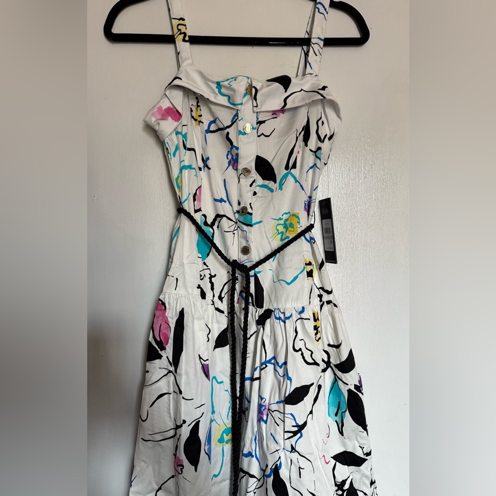 KARL LAGERFELD Women's Sleeveless Rope Belt A-line Maxi Dress - Picture 5 of 6